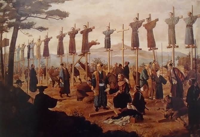 The Crucifixion of the Twenty-Six Martyrs of Japan by Fujishima Takeji (1907)