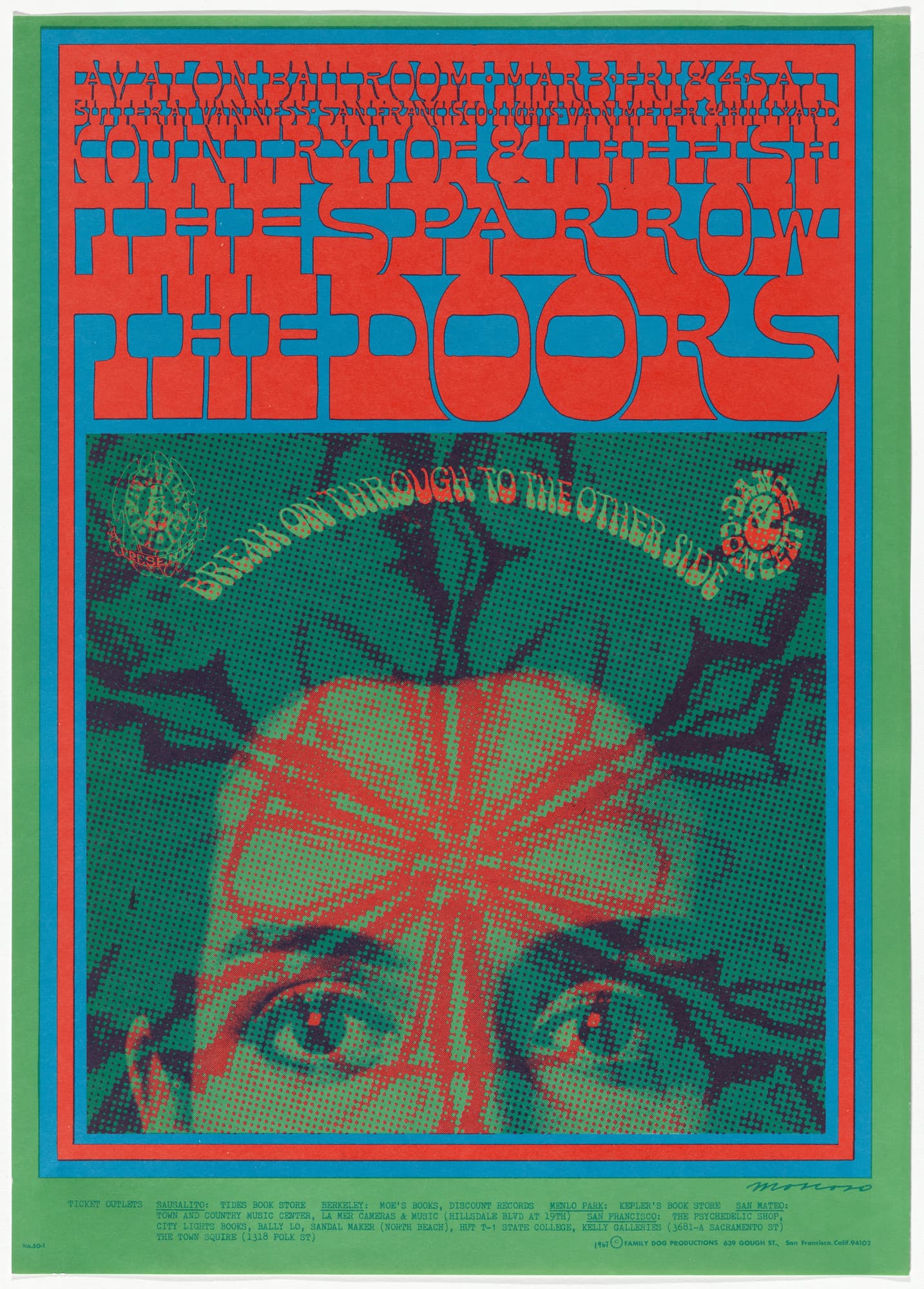 The Doors / Sparrow (FD-50) by Victor Moscoso (1967)