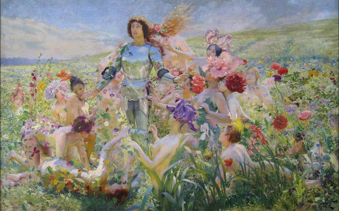 The Knight of the Flowers by Herbert James Draper (1911)
