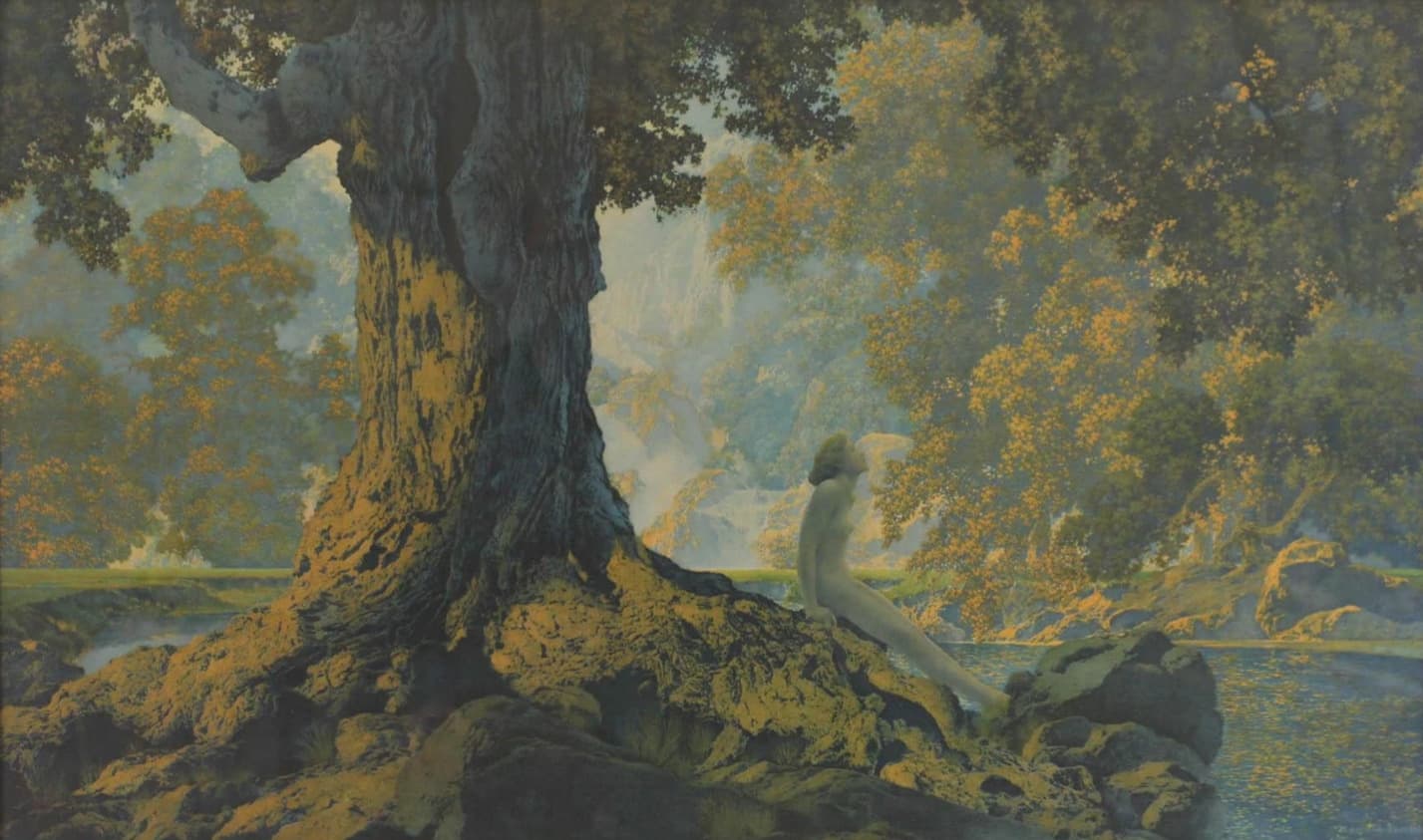 The Spirit of the Ancient Oak by Maxfield Parrish (1920)