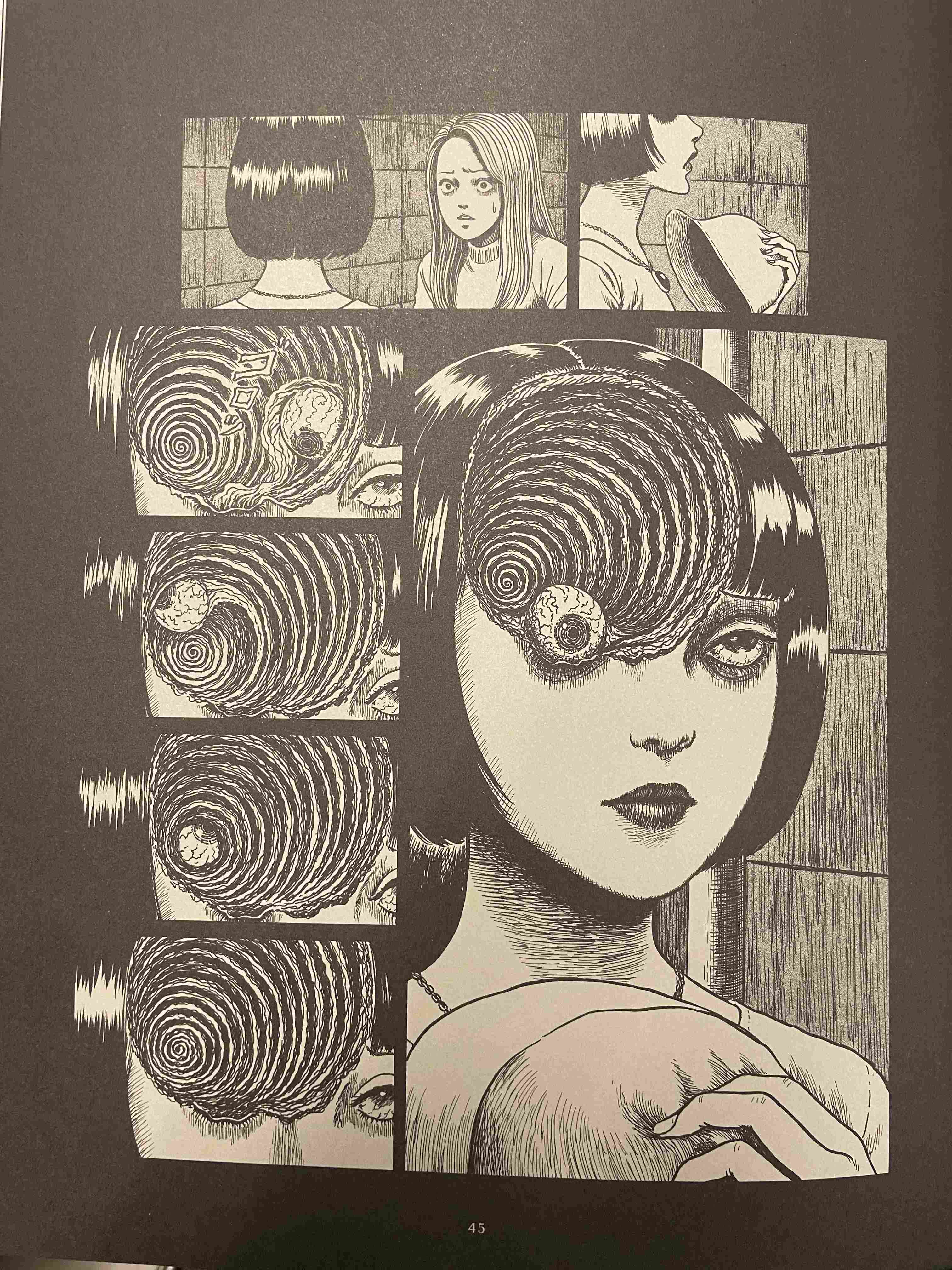 Uzumaki (Panel featuring Azami Kurotani) by Junji Ito (1998)