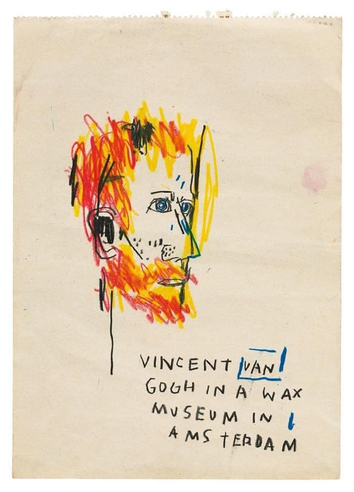 Vincent Van Gogh in a Wax Museum in Amsterdam by Jean-Michel Basquiat (1983)