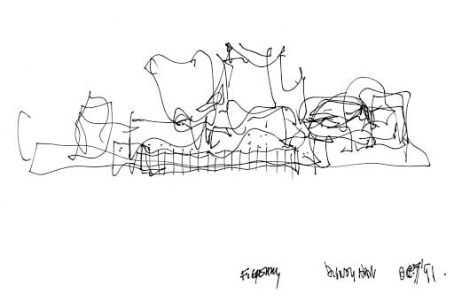 Walt Disney Concert Hall Sketch by Frank Gehry (1991)