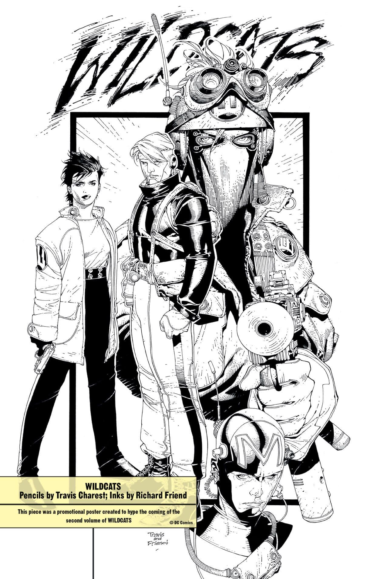 Wildcats Promotional Poster by Travis Charest and Richard Friend (1999)