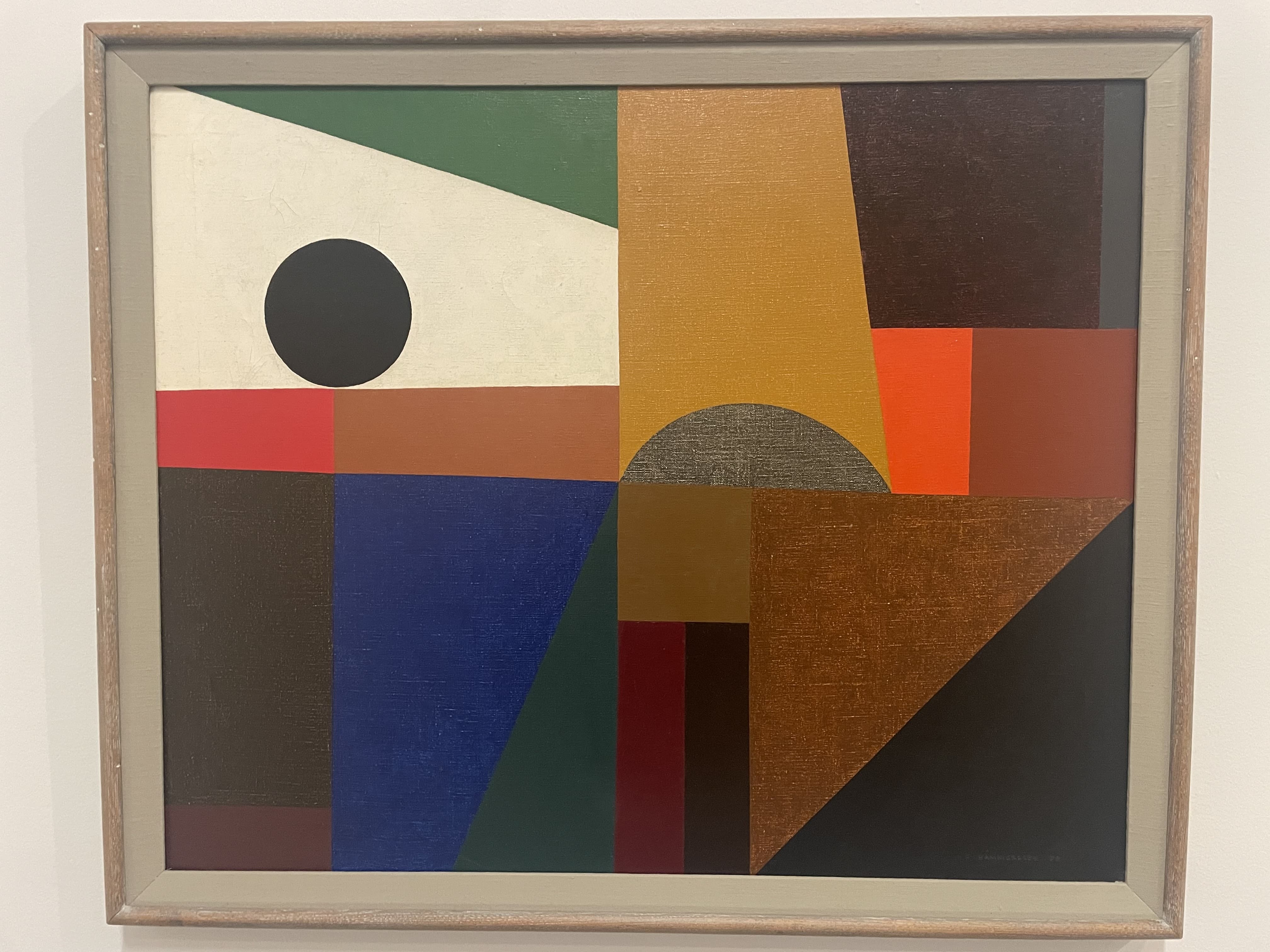 Illustration Abstract Geometric Painting With Various Colored Shapes