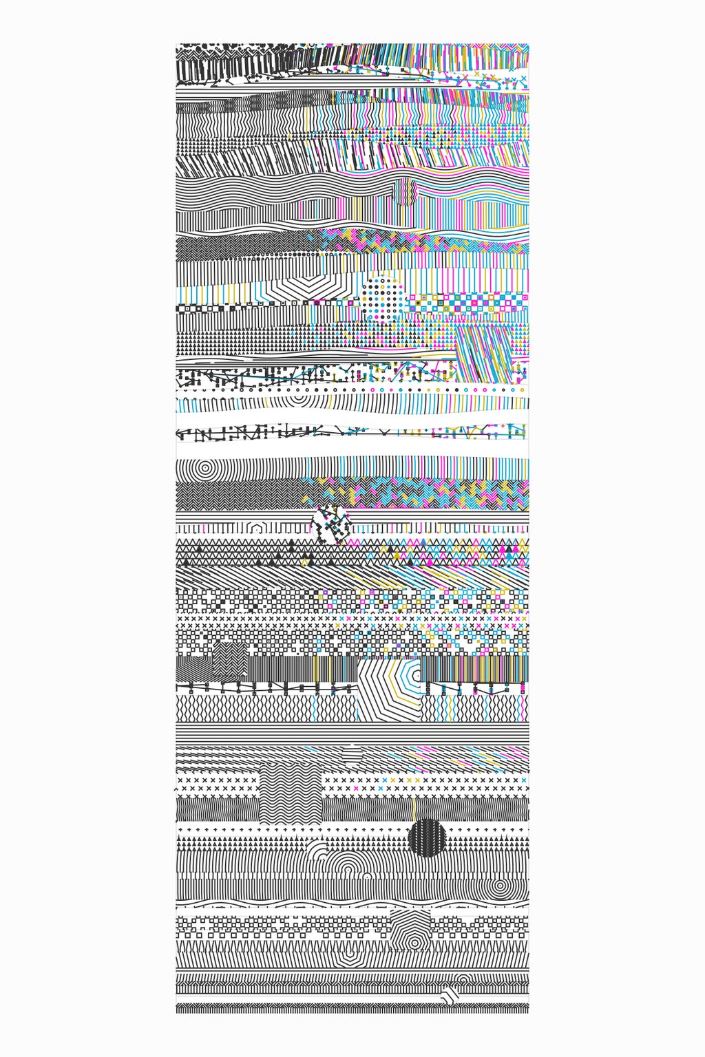 Illustration Abstract Patterned Strip With Geometric Shapes And Colors
