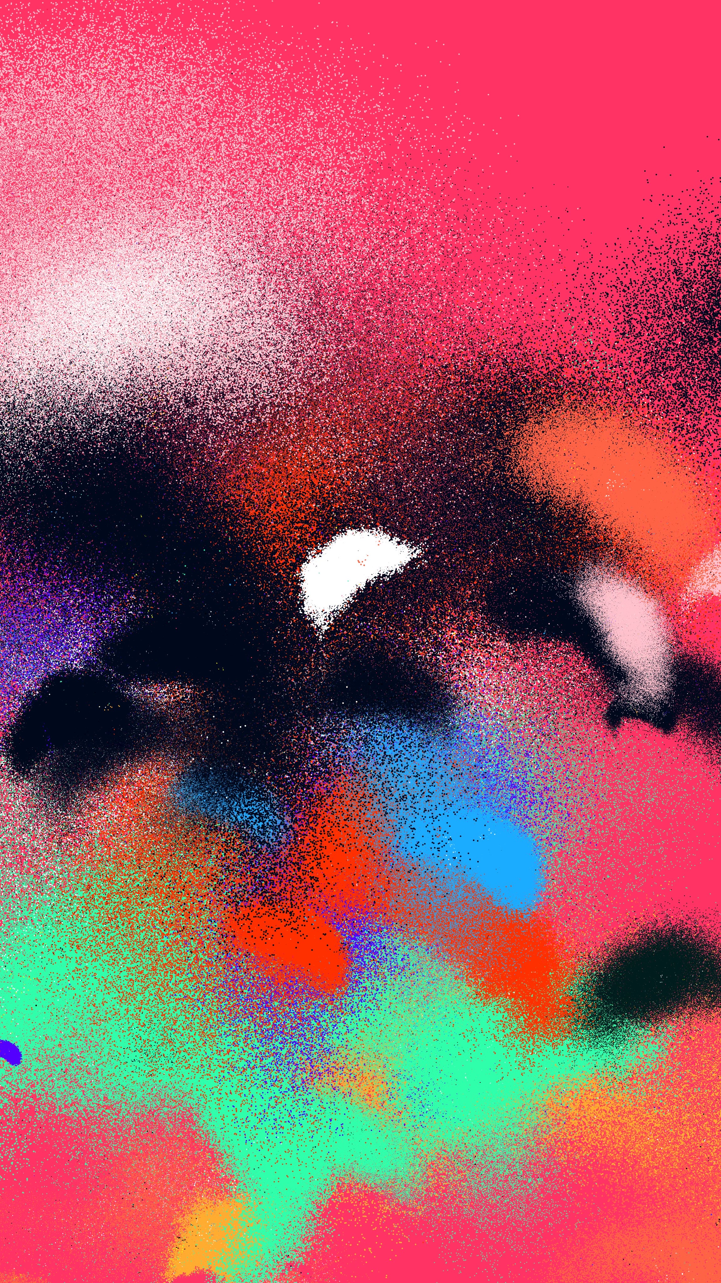 Illustration Vibrant Abstract Digital Art with Colorful Splatter Effect