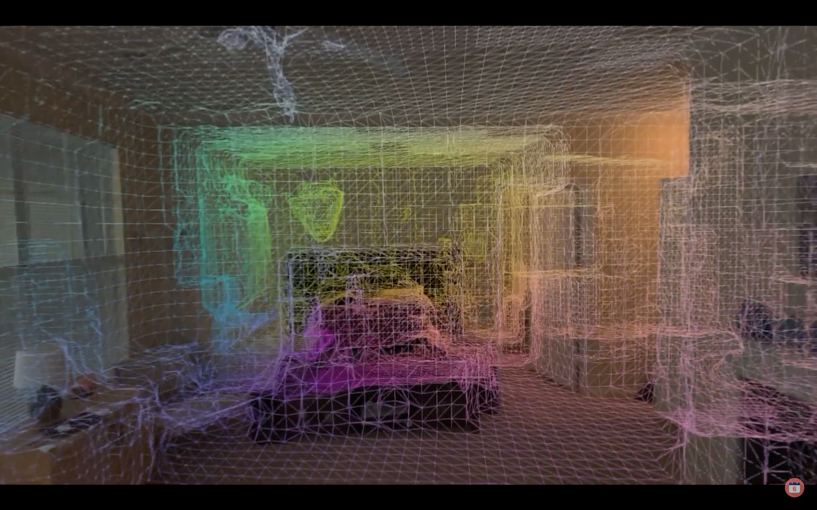 Screenshot Colorful Wireframe 3D Model of a Bedroom Interior