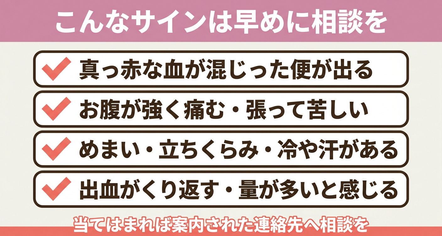 大腸ポリープ切除後に注意したい血便・腹痛・めまい・繰り返す出血