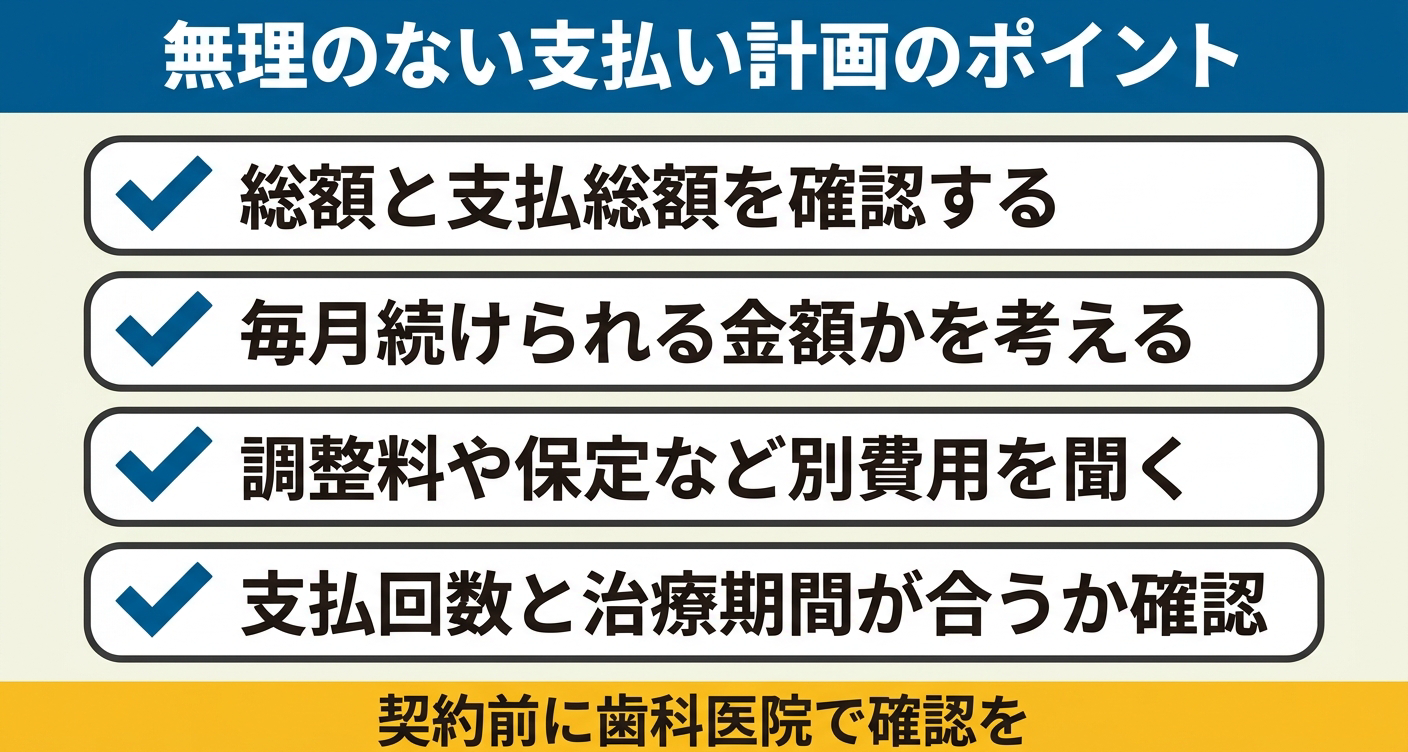 無理のない支払い計画を立てるための確認項目