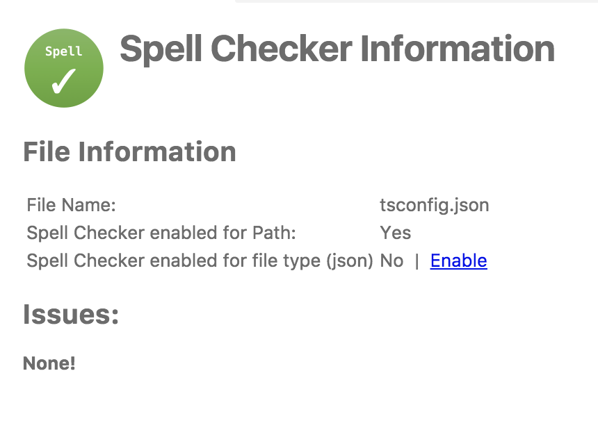 Spell Checker Information Window