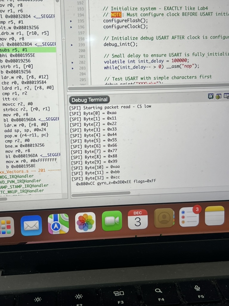 Segger Debug Terminal outputting MCU receiving the correct test pattern