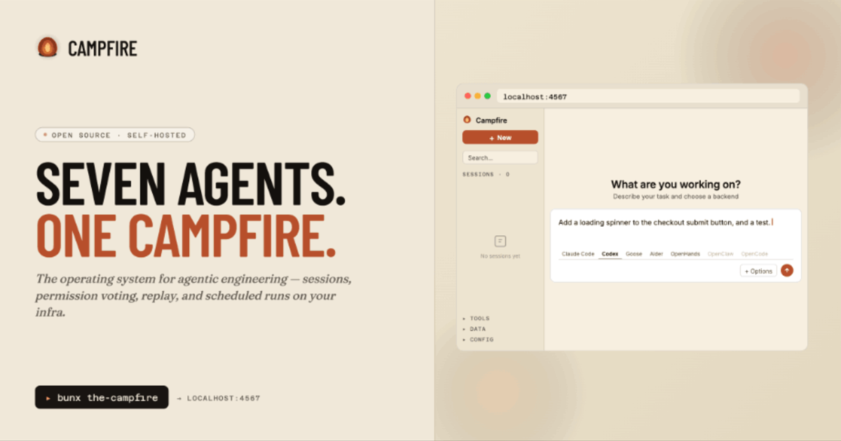 Campfire — Seven agents. One Campfire.