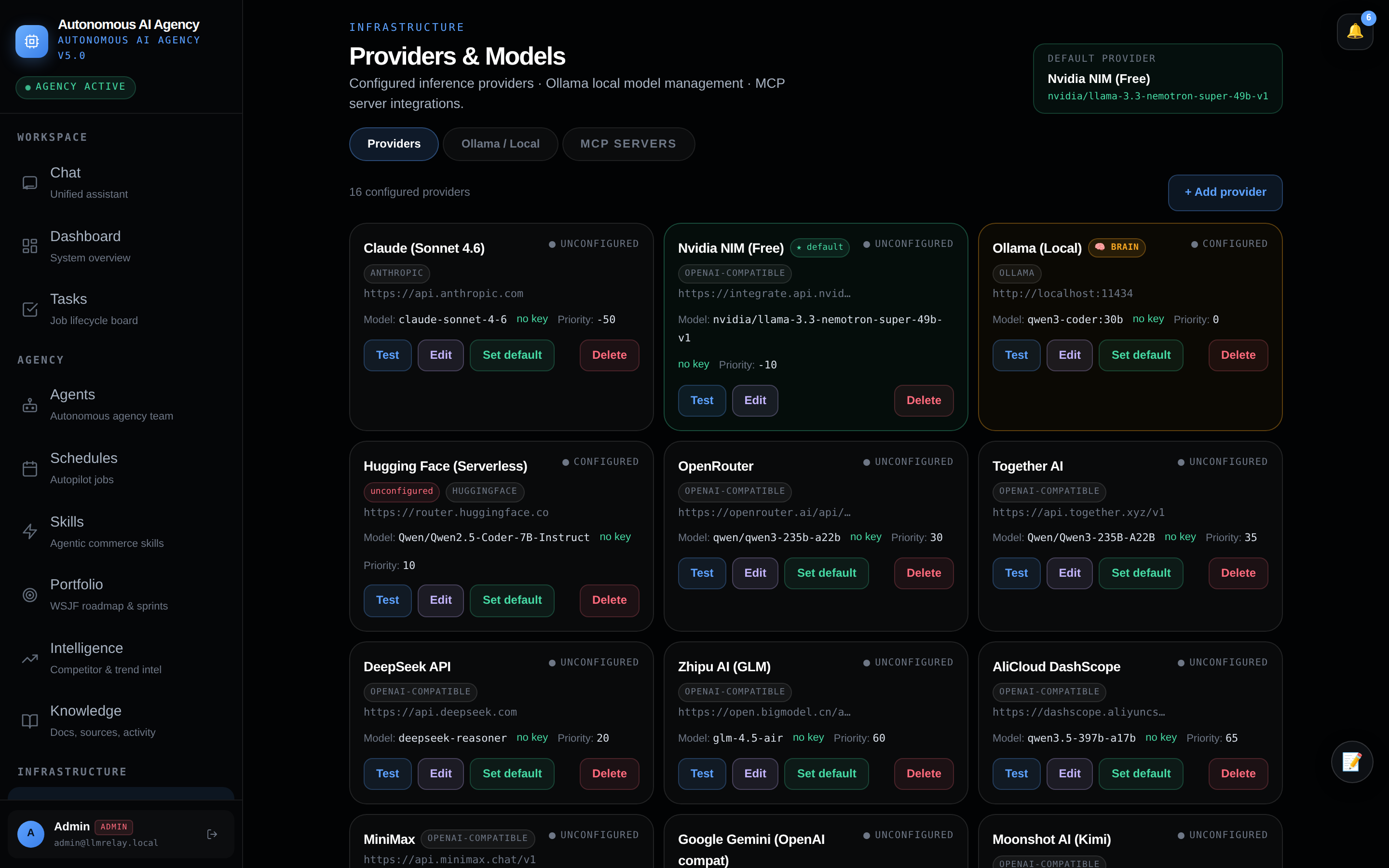 🔌 Providers — models, Ollama & MCP
