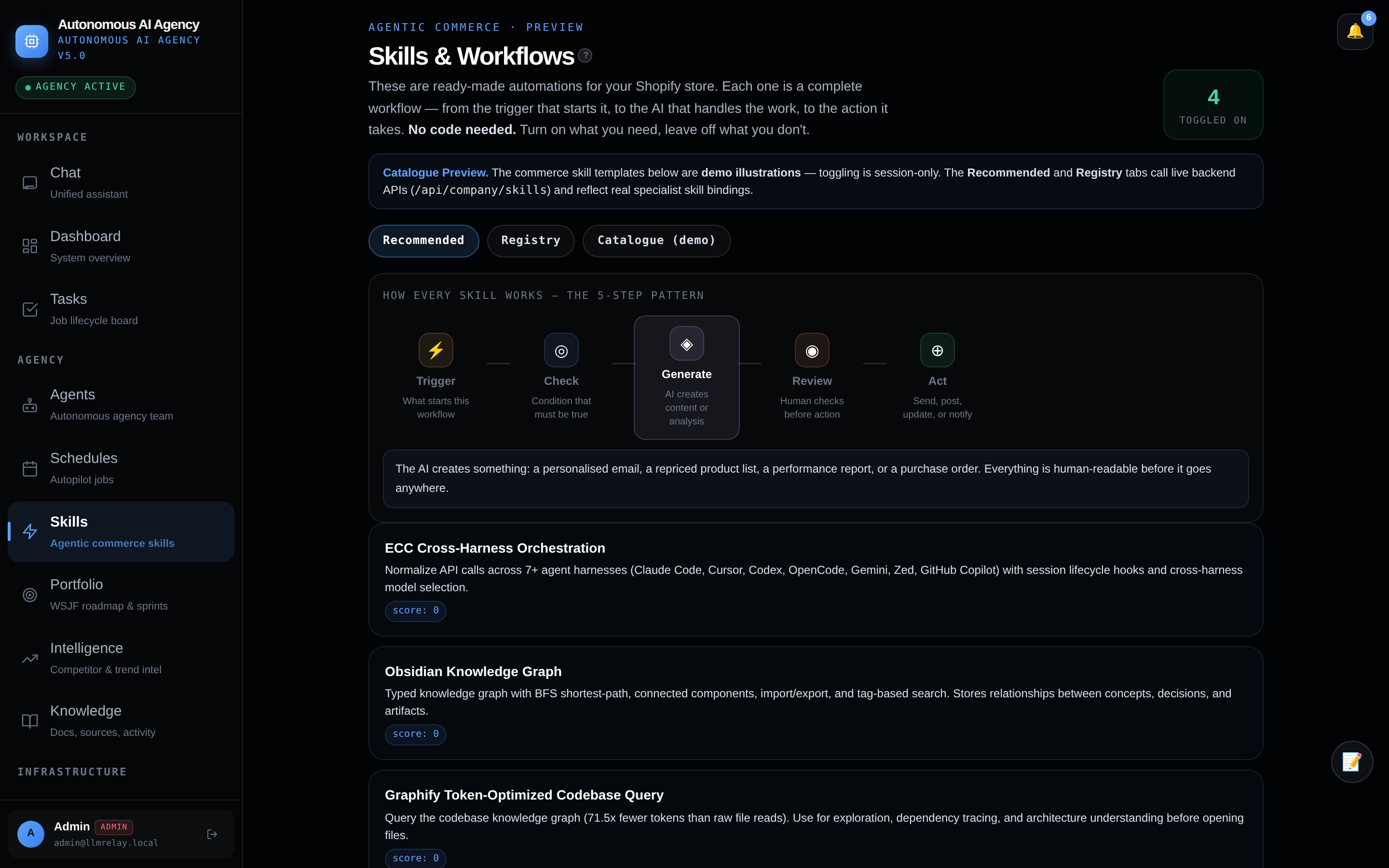 ⚡ Skills — agentic capabilities