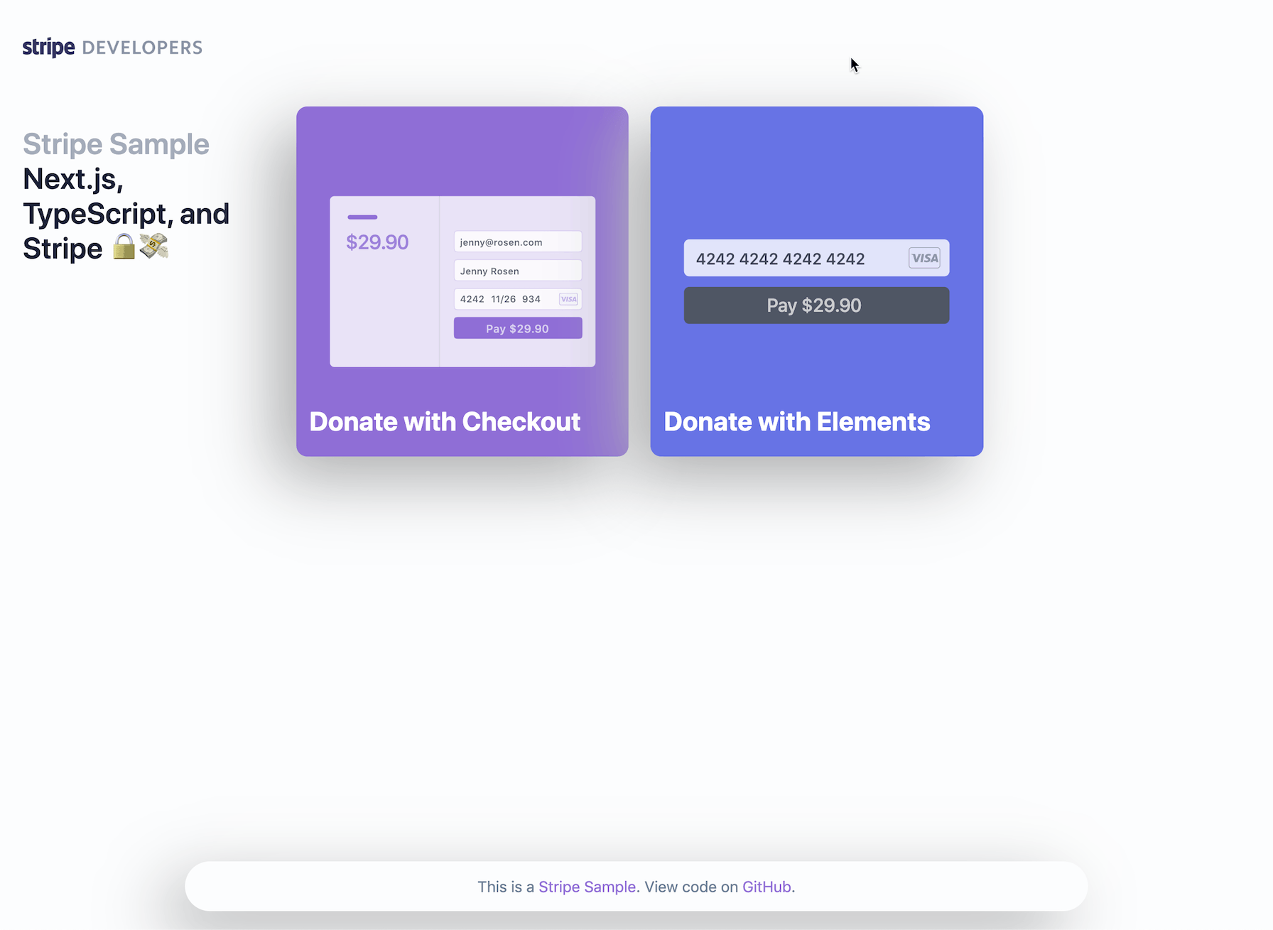 A gif of the custom Elements checkout page.