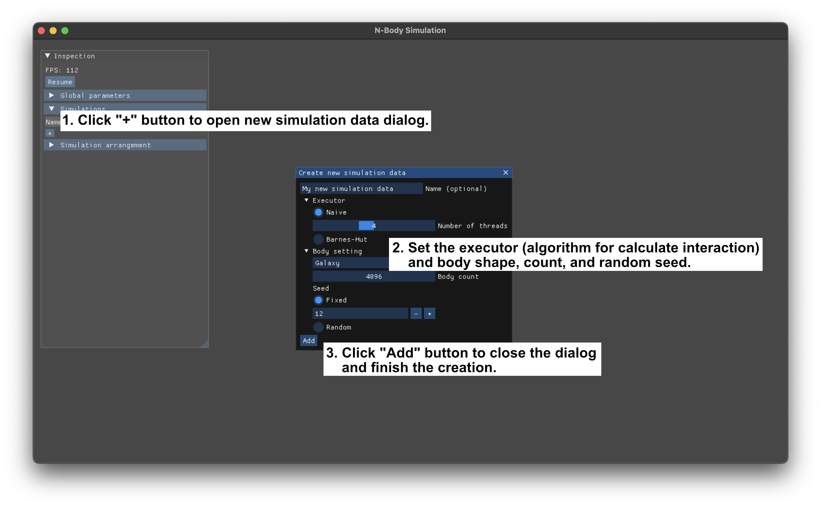 Steps for simulation data creation