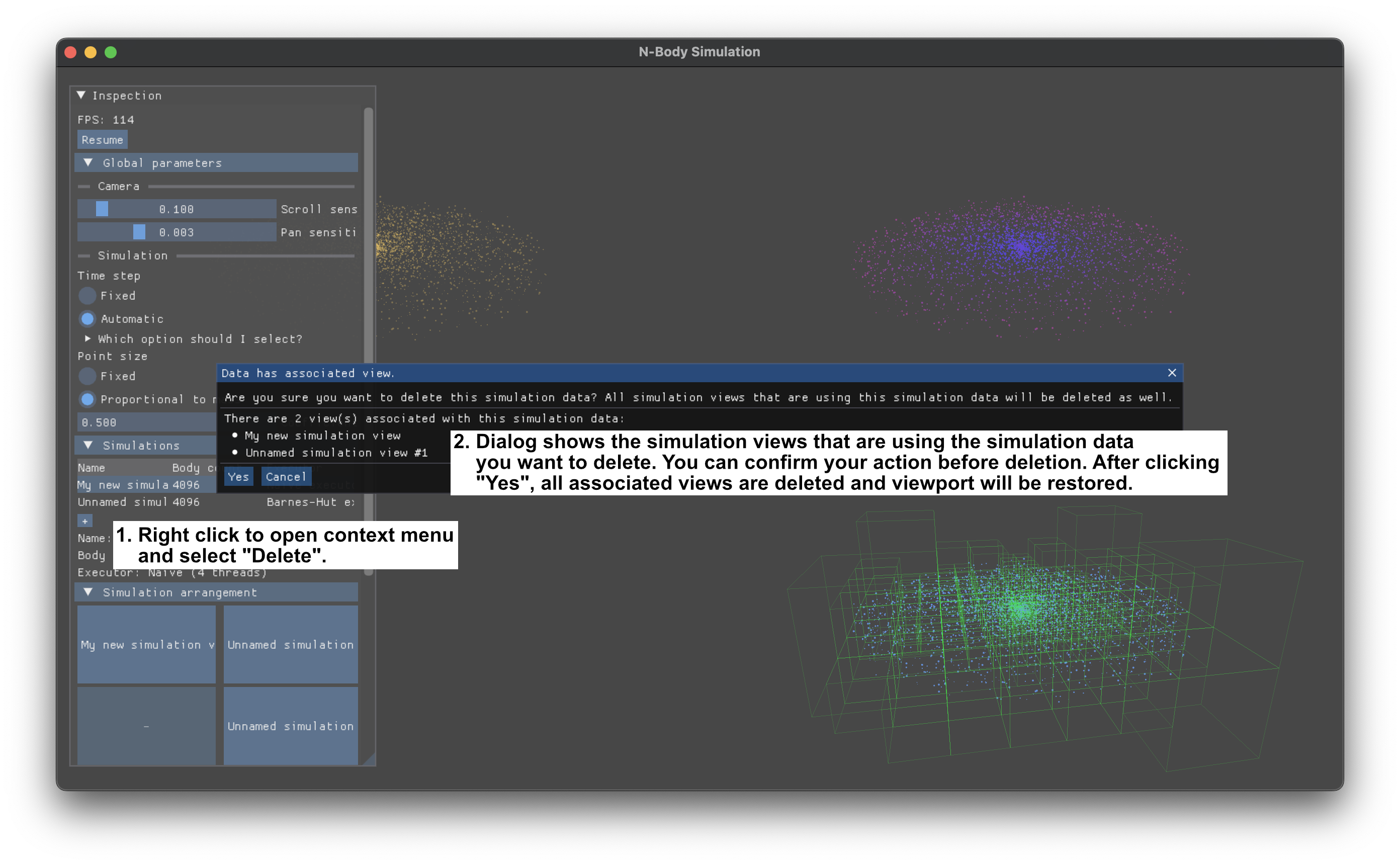 Simulation deletion