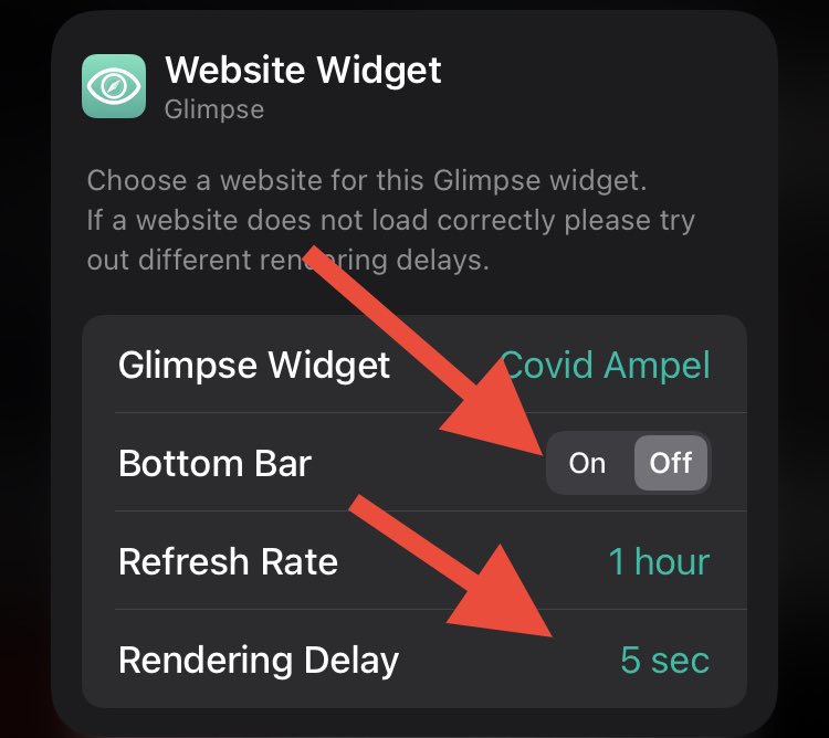 Widget options