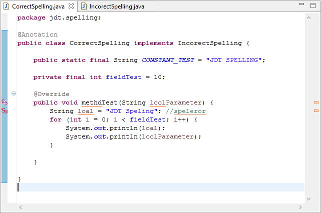 Incorrect spellings of local variables