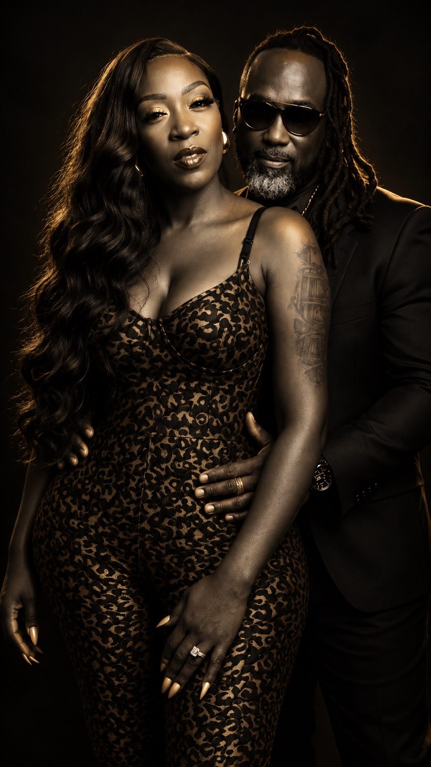 Charmin and Jermaine together in an editorial portrait