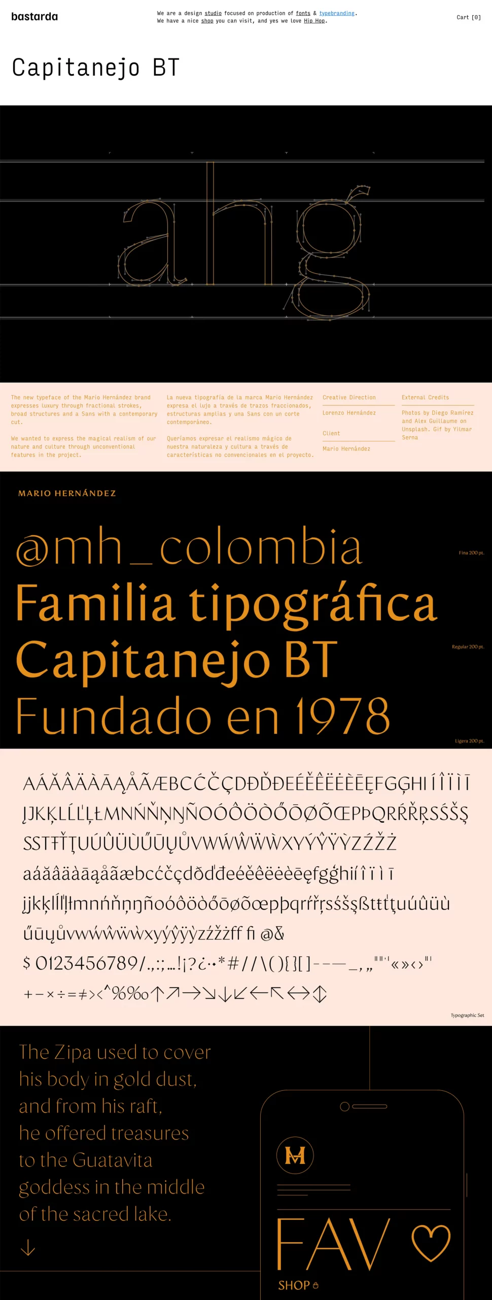 Textos de ejemplo con las tipografías para Bastarda Type