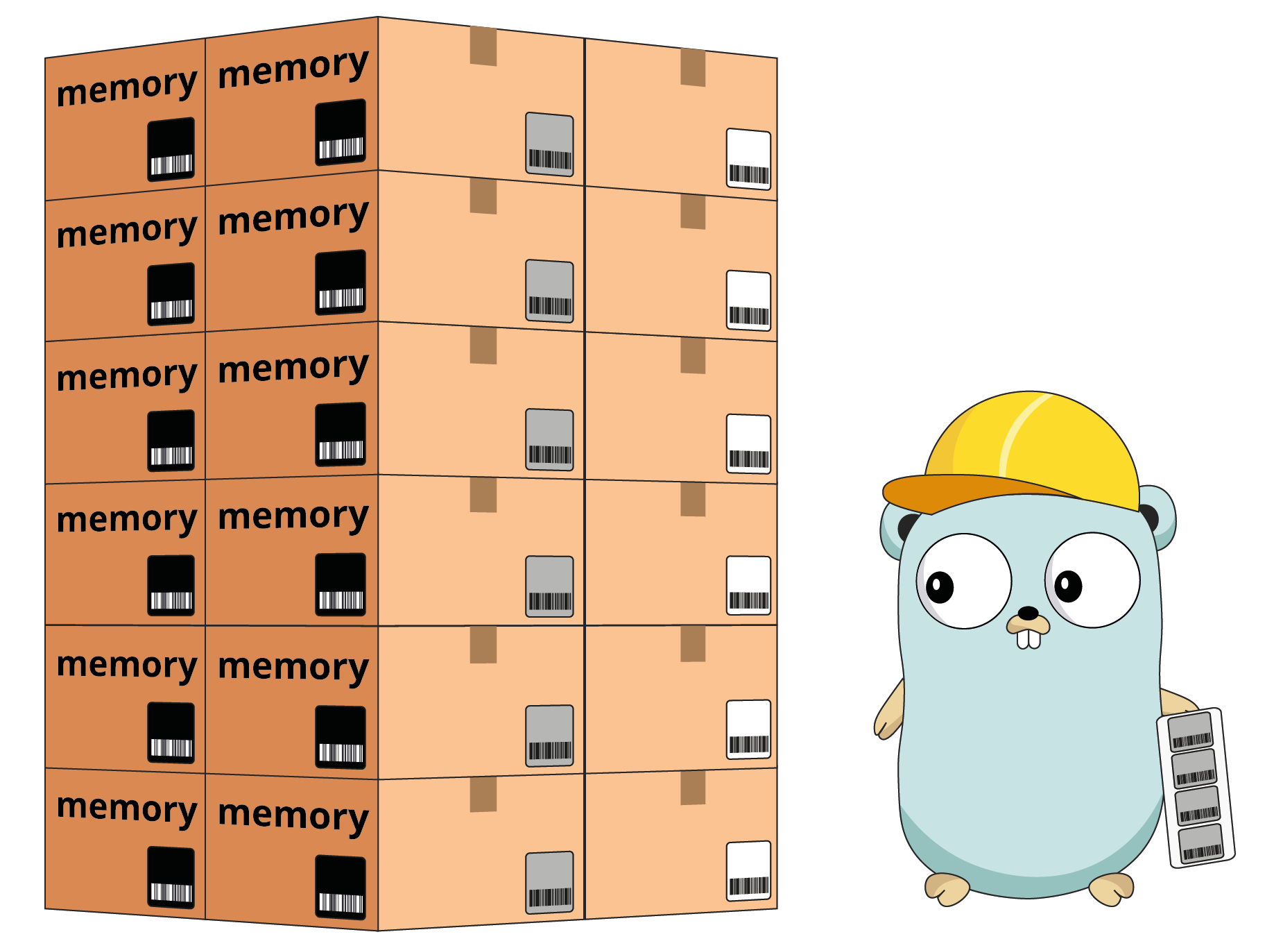 Illustration created for “A Journey With Go”, made from the original Go Gopher, created by Renee French