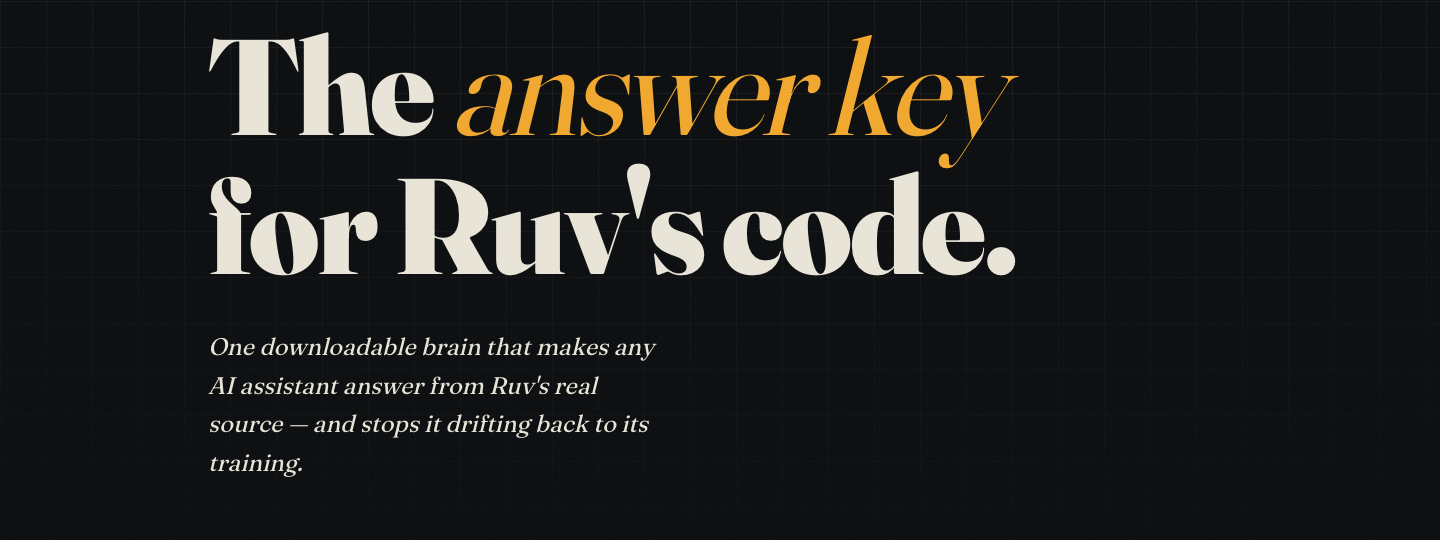 RuvNet Brain — the answer key for Ruv's code