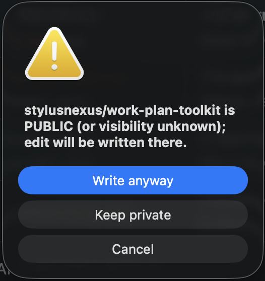 Public-repo confirm modal