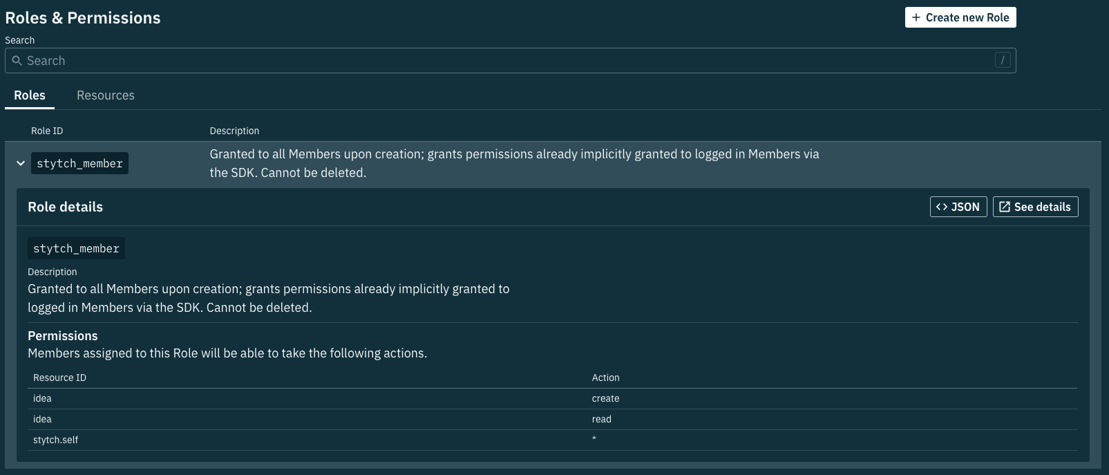 stytch_member role with create and read actions