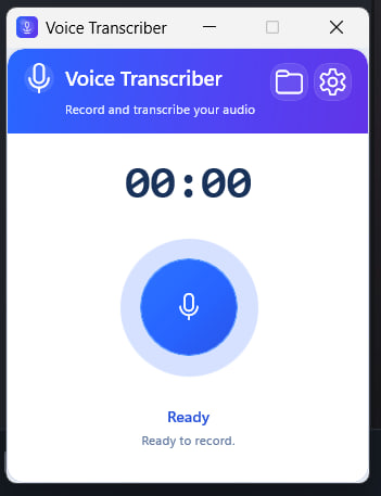 Voice Transcriber main window