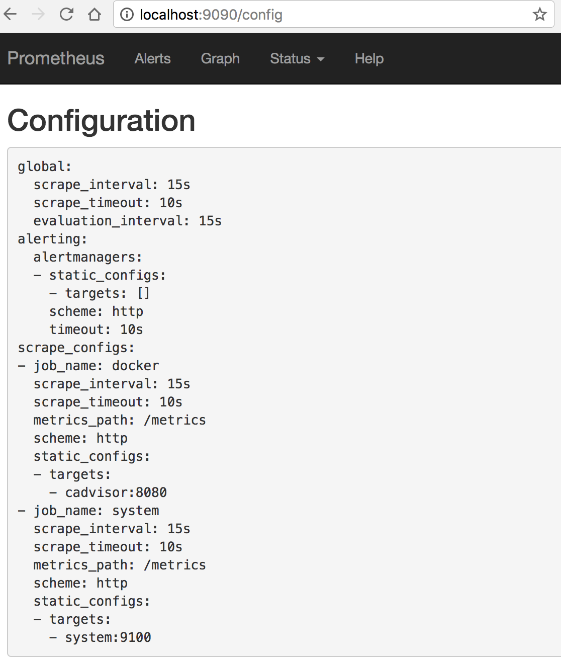 Prometheus configuration