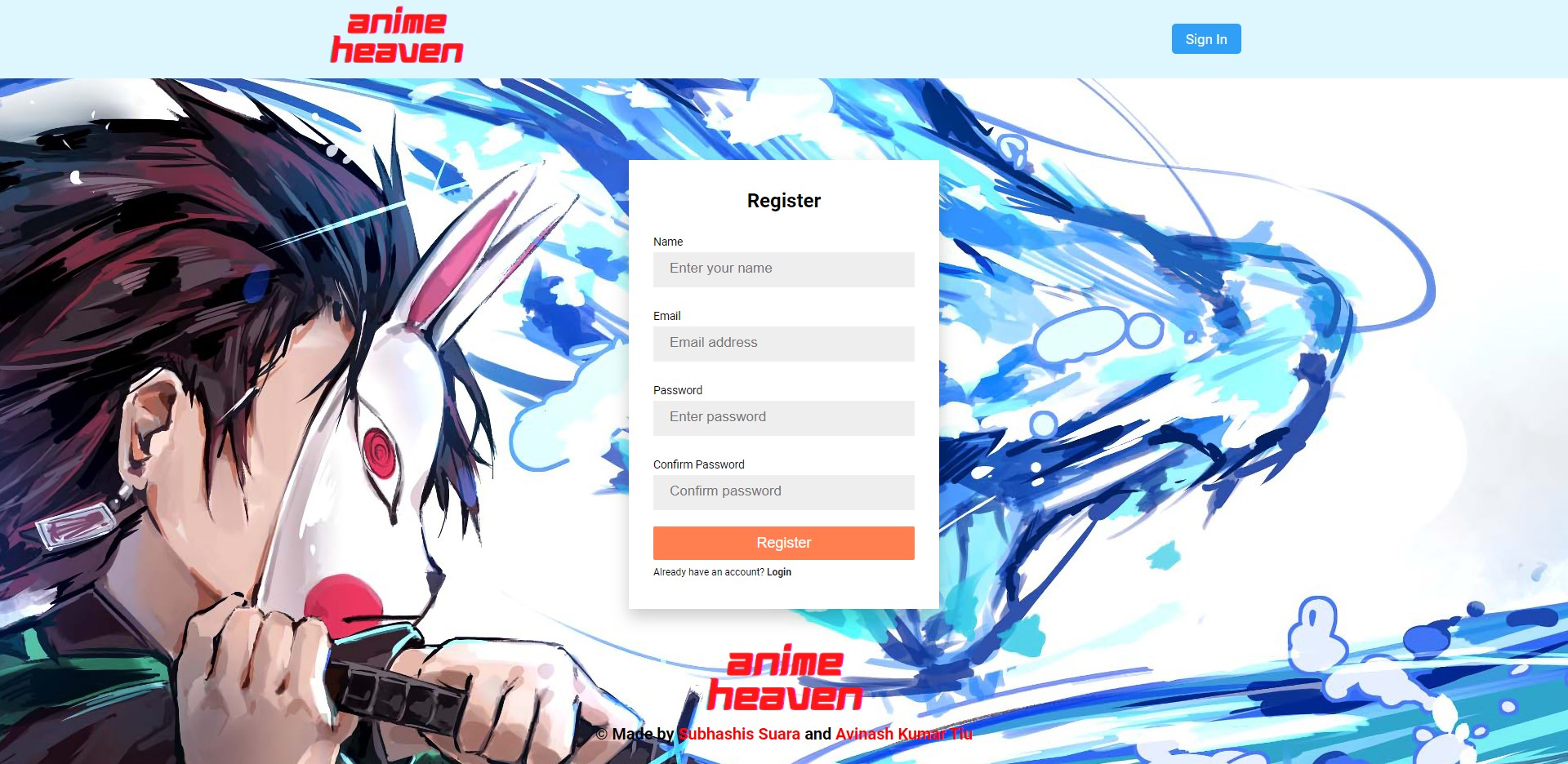 Registration Page