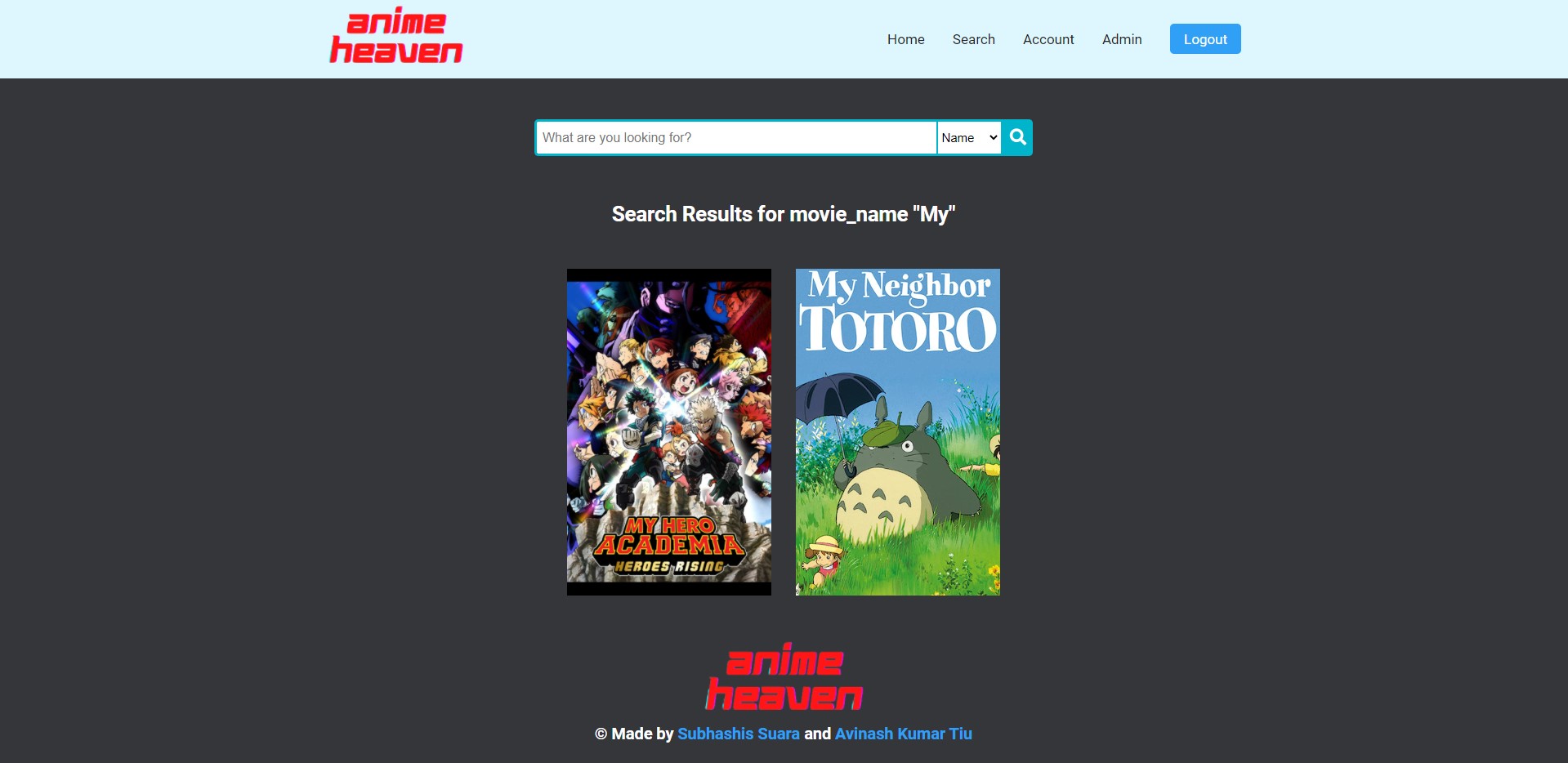 Search Page (Name)