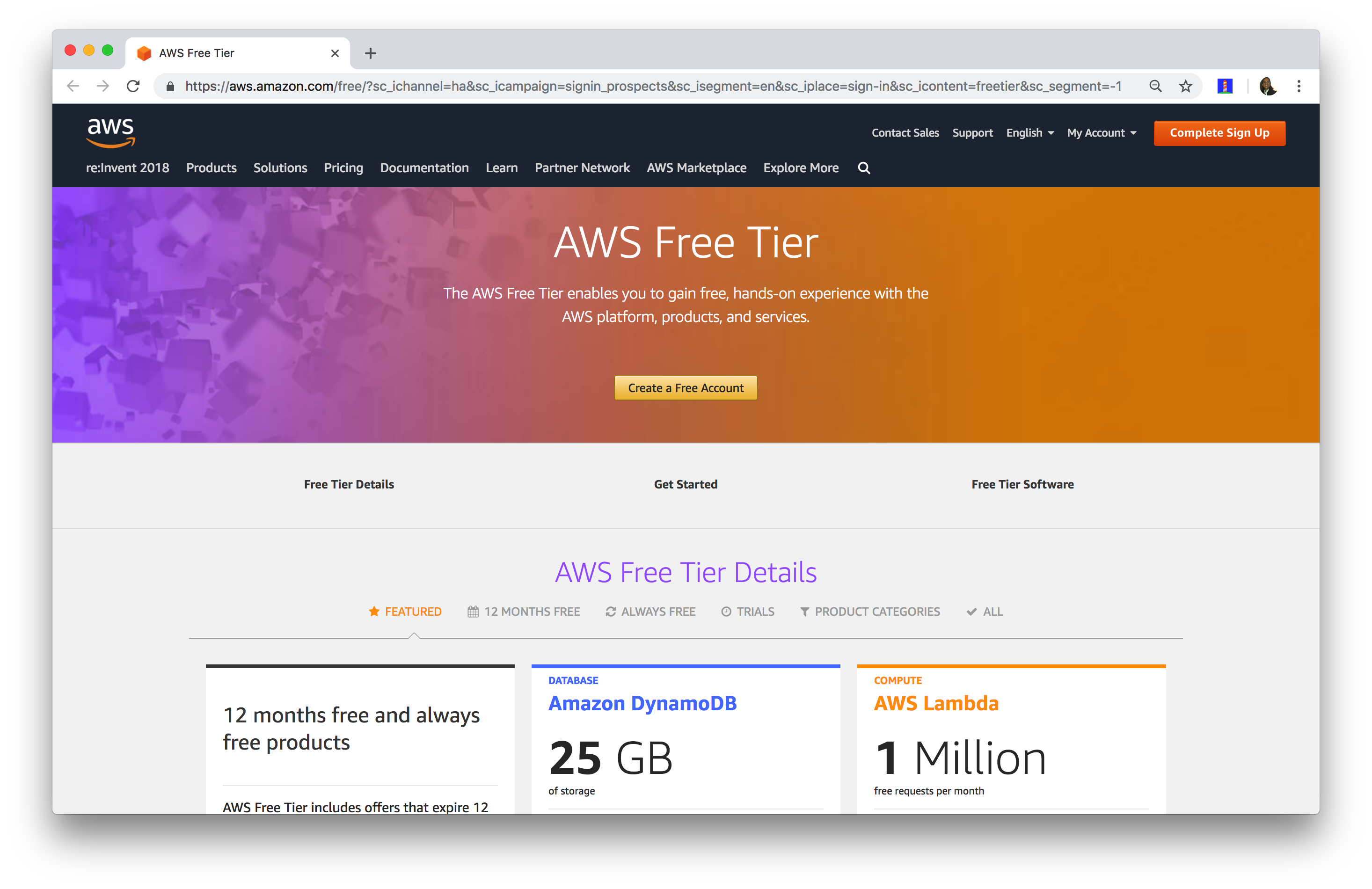 AWS Free Tier Promotion