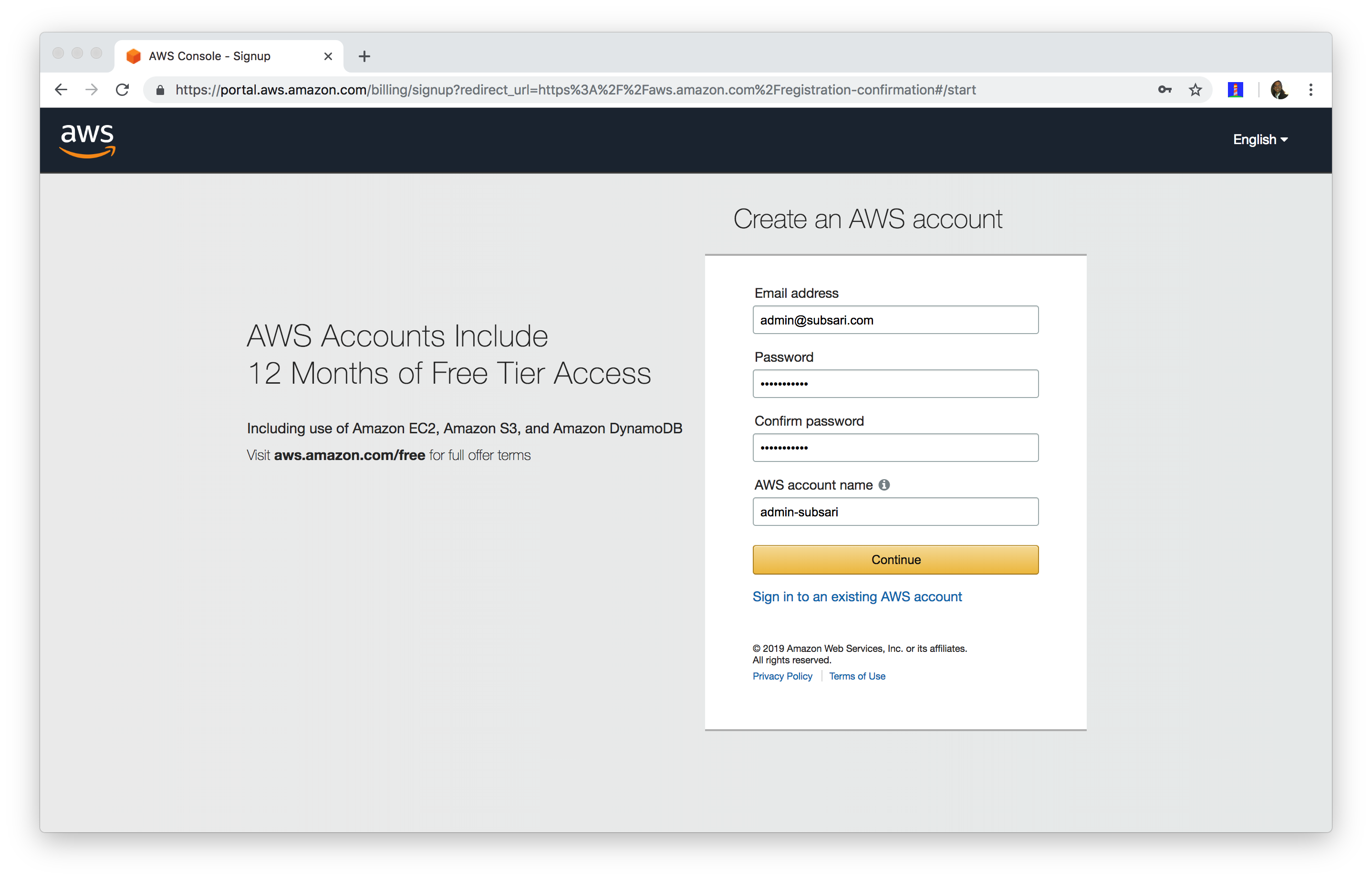 Create AWS Account