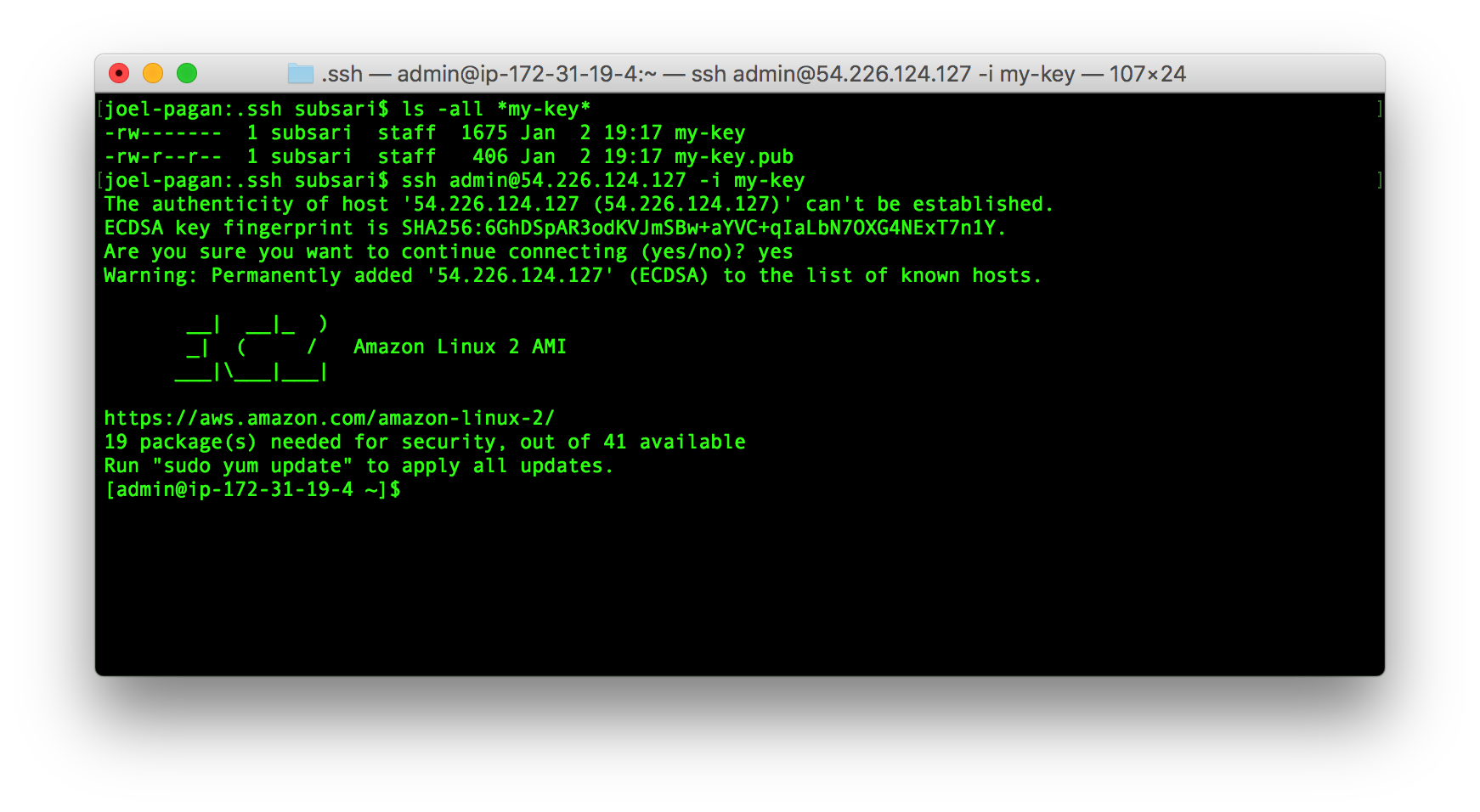 SSH to EC2 Instance Using SSH & Private Key