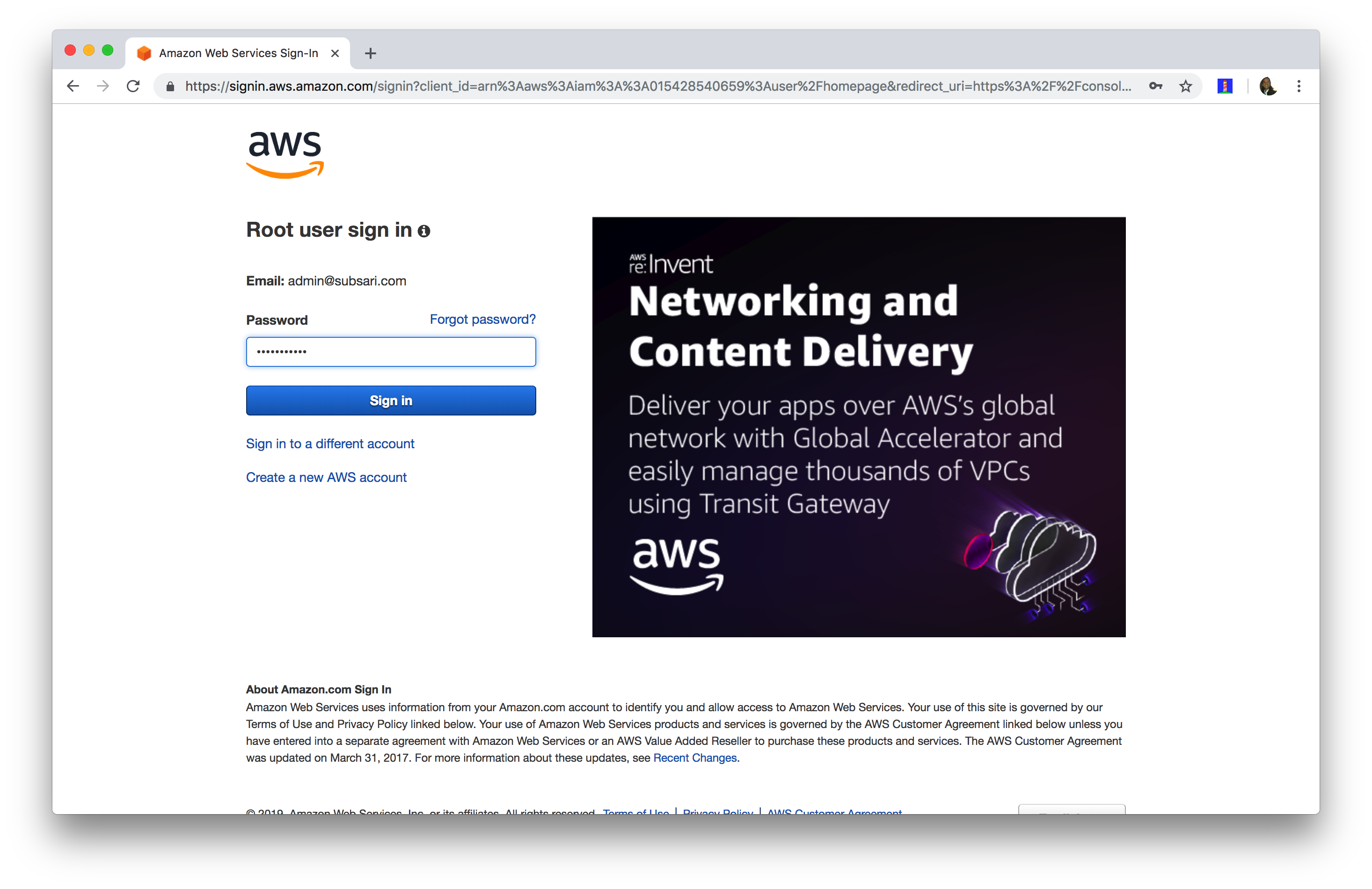 Login to AWS Console