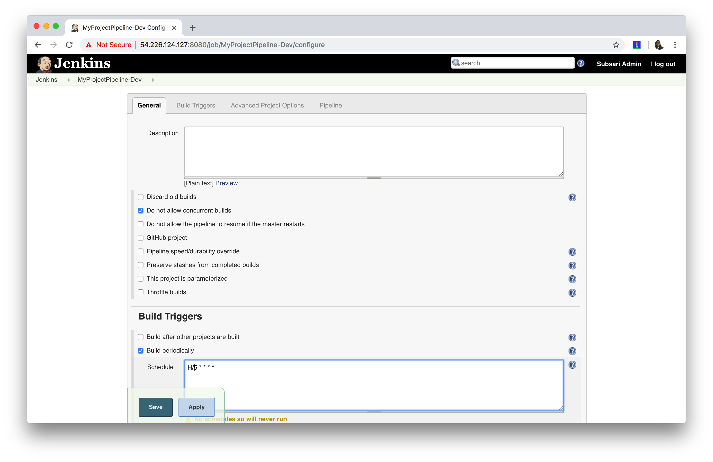 Specify Pipeline Details