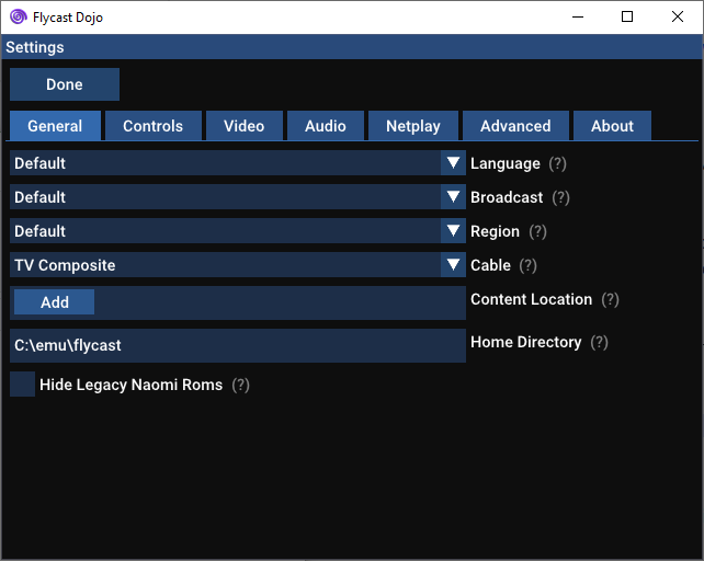 Content Location / Home Directory Settings