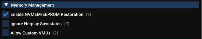 Memory Management - Disabled Ignore Netplay Savestates