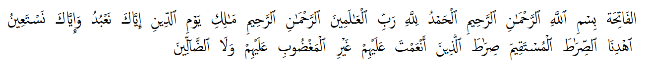 First sura of the Qur'an with diacritics etc