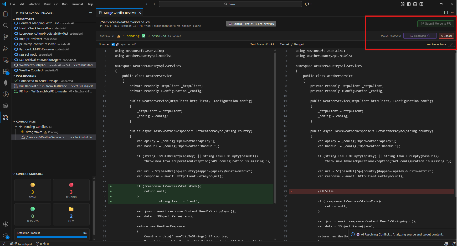 PR Merge Conflict Resolver - Visual Studio Marketplace