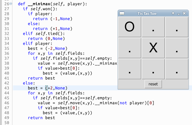 Python TicTacToe screenshot