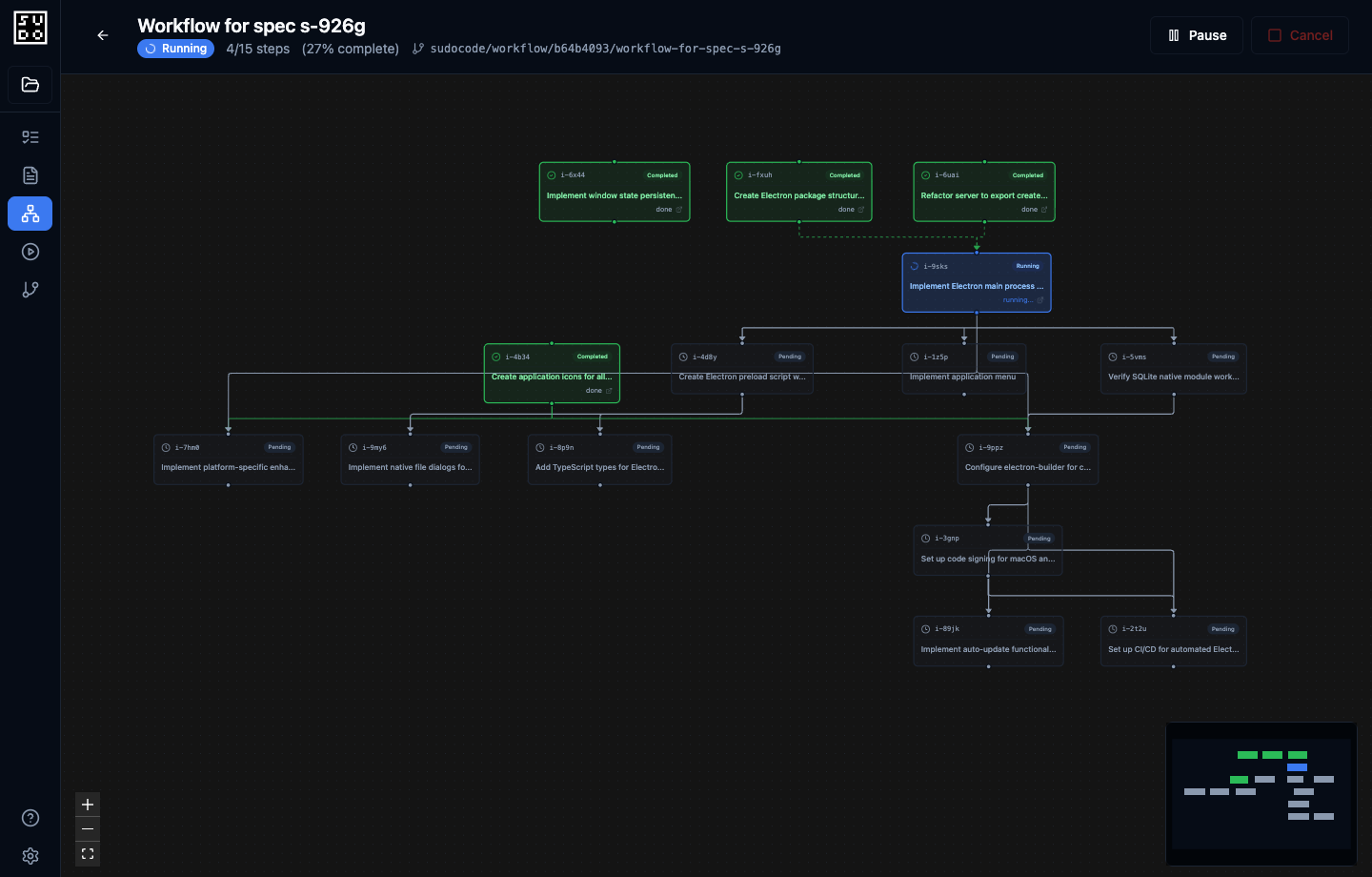 Workflow automation view