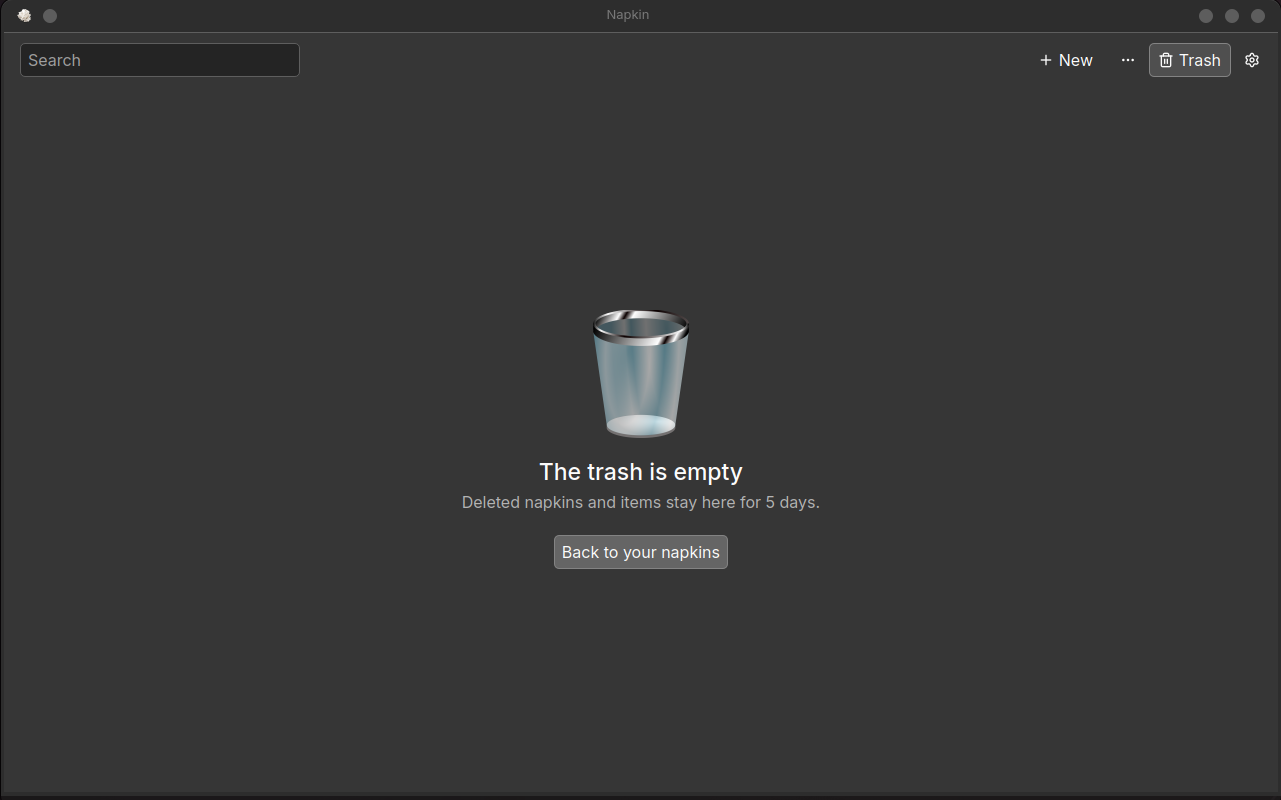 The trash, empty