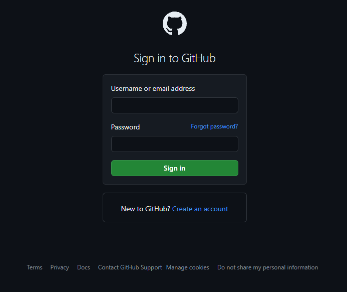 GitHub Phishing Page