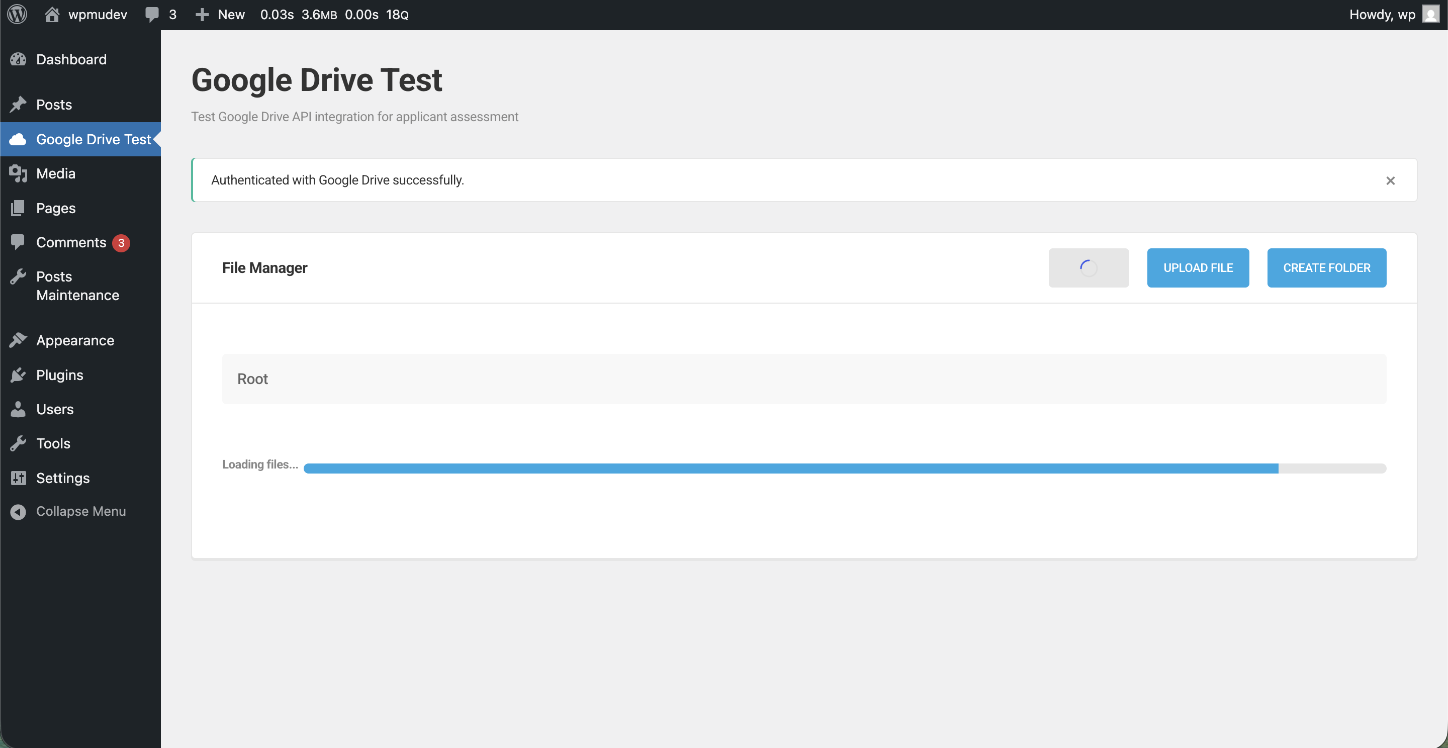 Google Drive After Authentication