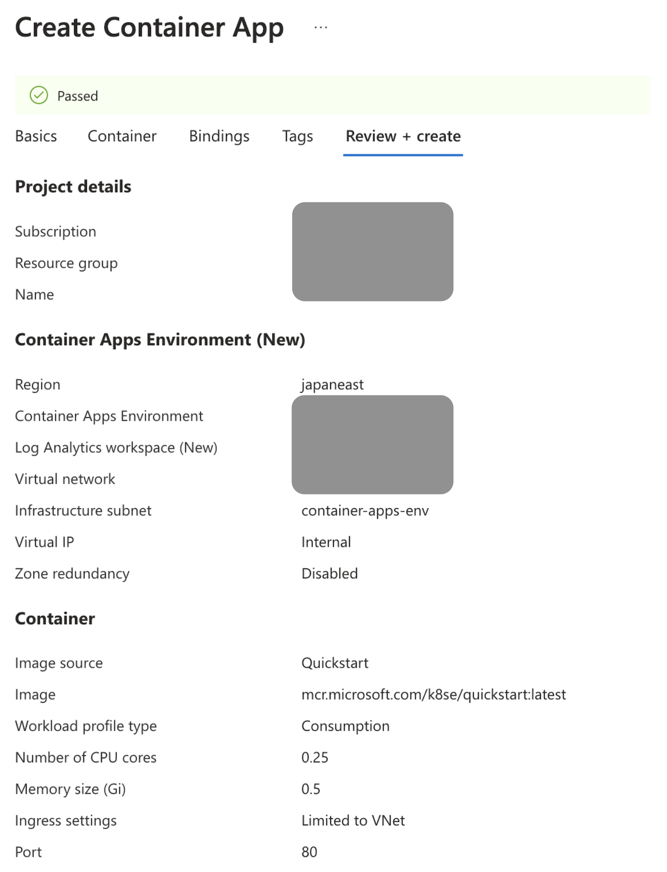 Container Apps Creation
