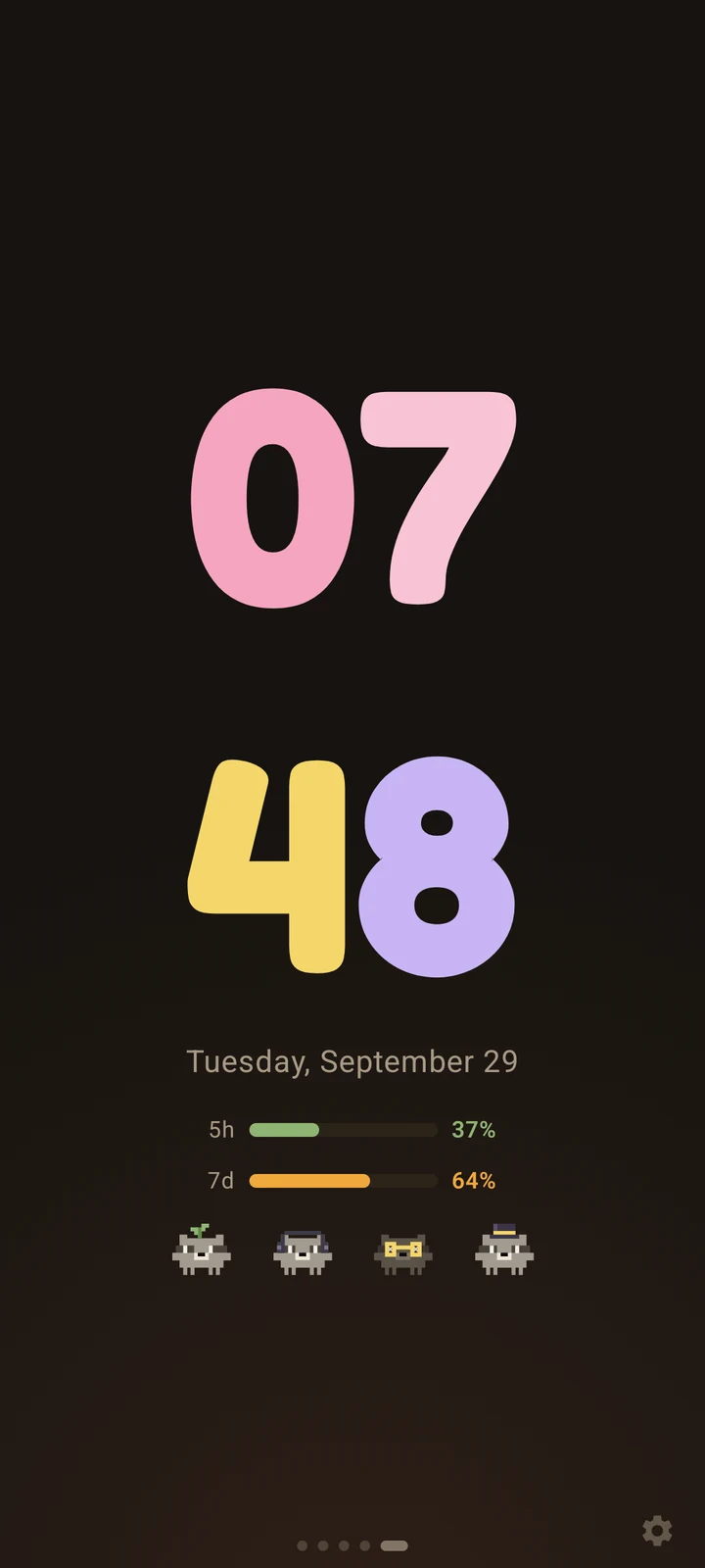 Desk clock in portrait